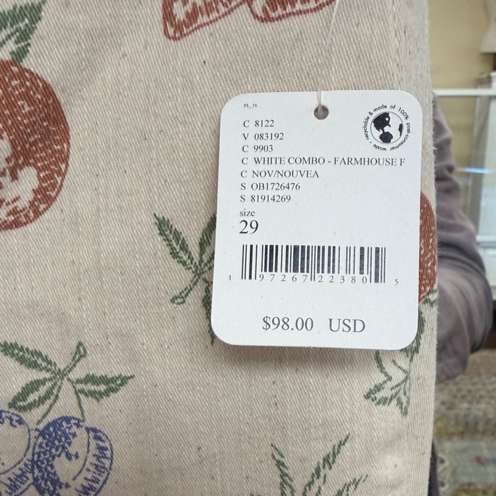 We The Free Cream Fruit float on Flare Jeans NWT - image 2